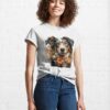 Dog Amidst Flowers Watercolor Artwork Classic T-Shirt
