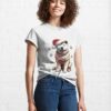 Dog Christmas Akita Wrapped With Lights On Holiday Classic T-Shirt Hoodie Sweatshirt