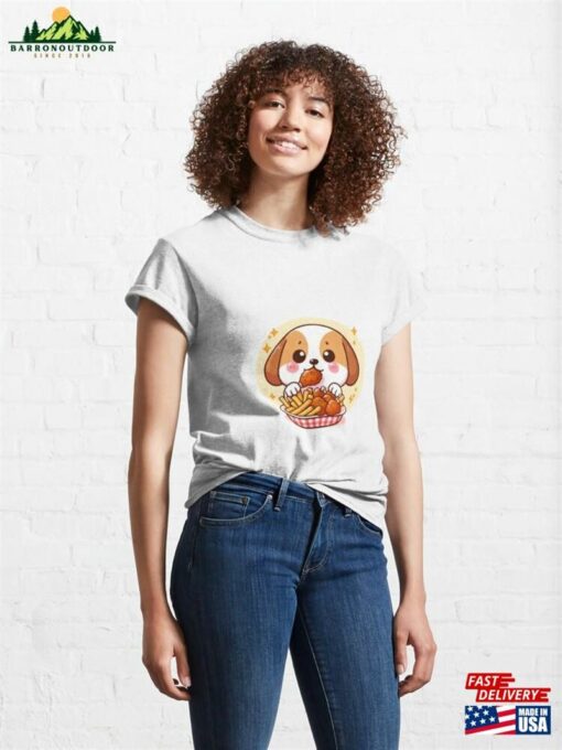 Dog Eating Fried Chicken Classic T-Shirt Sweatshirt Unisex