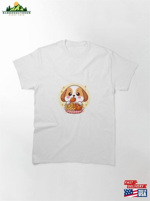 Dog Eating Fried Chicken Classic T-Shirt Sweatshirt Unisex