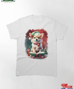 Dog In Christmas Hat With Books A Perfect Gift For Lovers Classic T-Shirt Sweatshirt 1 Dog In Christmas Hat With Books A Perfect Gift For Lovers Classic T Shirt Sweatshirt 2