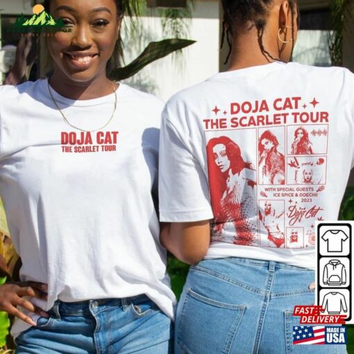 Doja Cat Rap Shirt Double Sided The Scarlet Tour 2023 Vintage 90S Y2k Style Hoodie Classic