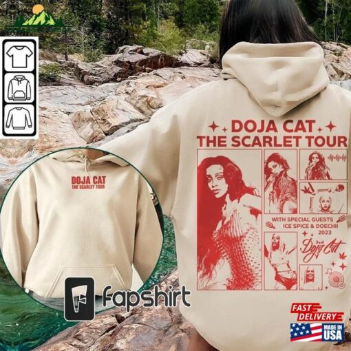 Doja Cat Rap Shirt Double Sided The Scarlet Tour 2023 Vintage 90S Y2k Style Unisex Hoodie