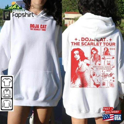 Doja Cat Rap Shirt Double Sided The Scarlet Tour 2023 Vintage 90S Y2k Style Unisex Hoodie