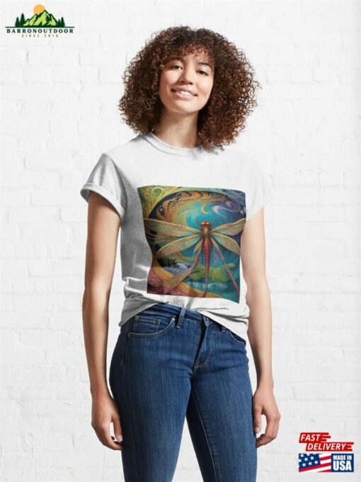 Dragonfly Art Nouveau Painting Classic T-Shirt Sweatshirt