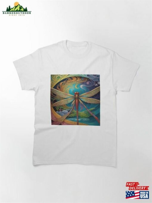 Dragonfly Art Nouveau Painting Classic T-Shirt Sweatshirt