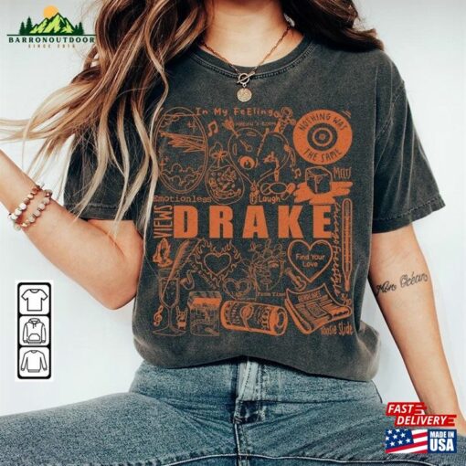 Drake Doodle Art Shirt Vintage Merch Album Lyrics Song Sweatshirt Hoodie Classic Unisex