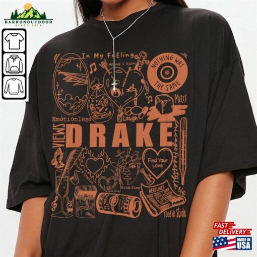 Drake Doodle Art Shirt Vintage Merch Album Lyrics Song Sweatshirt Hoodie Classic Unisex