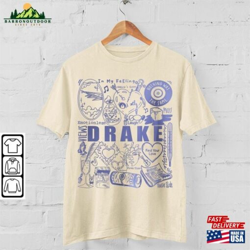 Drake Doodle Art Shirt Vintage Merch Album Lyrics Song Sweatshirt Hoodie Classic Unisex