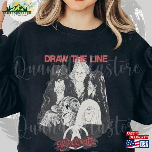 Draw The Line Aerosmith Band T-Shirt 2023 – 2024 Peace Out Farewell Tour With Black Crowes Shirt Hoodie Unisex