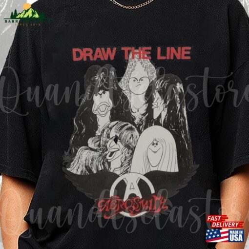 Draw The Line Aerosmith Band T-Shirt 2023 – 2024 Peace Out Farewell Tour With Black Crowes Shirt Hoodie Unisex