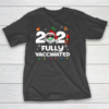 2021 Fully Vaccinated Santa Claus Mask Costume Christmas T-Shirt