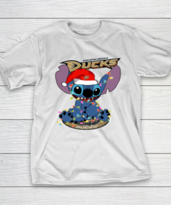 Anaheim Ducks NHL Hockey noel stitch Christmas T-Shirt