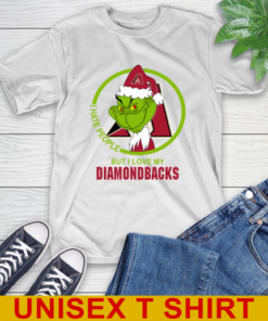 Arizona Diamondbacks MLB Christmas Grinch I Hate People But I Love My Favorite Baseball Team T-Shirt