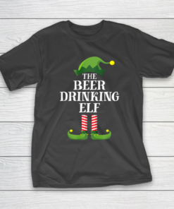 Beer Drinking Elf Matching Family Group Christmas Party PJ T-Shirt Beer Drinking Elf Matching Family Group Christmas Party PJ T-Shirt