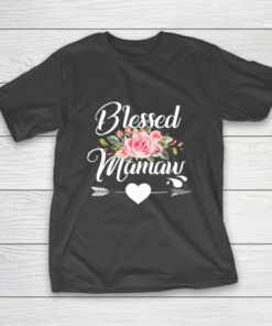 Blessed Mamaw Thanksgiving Christmas Floral Gift For Grandma T-Shirt