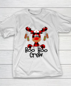Boo boo crew Reindeer Nurse Christmas buffalo plaid Nursing T-Shirt