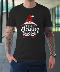 Bossy Gnome Buffalo Plaid Matching Family Christmas T-Shirt