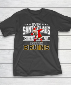 Boston Bruins Even Santa Claus Cheers For Christmas NHL T-Shirt