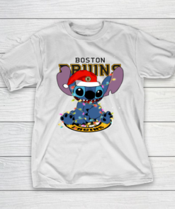 Boston Bruins NHL Hockey noel stitch Christmas T-Shirt
