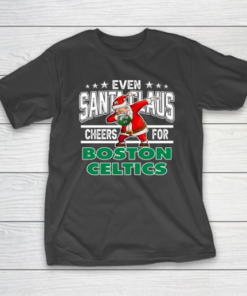 Boston Celtics Even Santa Claus Cheers For Christmas NBA T-Shirt Boston Celtics Even Santa Claus Cheers For Christmas NBA T-Shirt