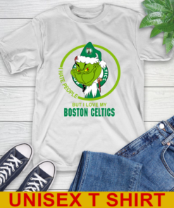 Boston Celtics NBA Christmas Grinch I Hate People But I Love My Favorite Basketball Team T-Shirt