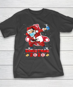 Boston Red Sox Funny Santa Claus Dabbing Christmas 2020 MLB T-Shirt