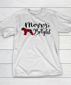 Bouvier Des Flandres Christmas Buffalo Plaid Dog Cute T-Shirt