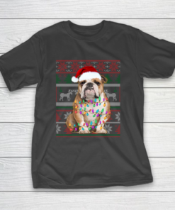 Bulldog Ugly Sweater Christmas Gifts T-Shirt
