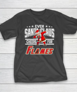 Calgary Flames Even Santa Claus Cheers For Christmas NHL T-Shirt