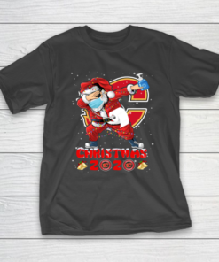 Calgary Flames Funny Santa Claus Dabbing Christmas 2020 NHL T-Shirt