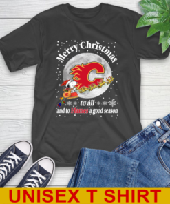 Calgary Flames Merry Christmas To All And To Flames A Good Season NHL Hockey Sports T-Shirt