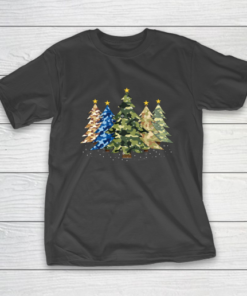 Camo Print Christmas Trees with Camouflage Print Xmas T-Shirt