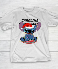 Carolina Hurricanes NHL Hockey noel stitch Christmas T-Shirt