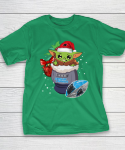 Carolina Panthers Christmas Baby Yoda Star Wars Funny Happy NFL T-Shirt