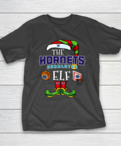 Charlotte Hornets Christmas ELF Funny NBA T-Shirt
