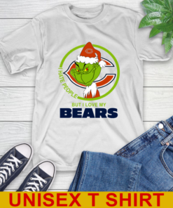 Chicago Bears NFL Christmas Grinch I Hate People But I Love My Favorite Football Team T-Shirt