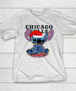 Chicago Bulls NBA noel stitch Basketball Christmas T-Shirt