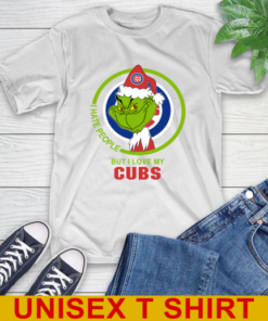 Chicago Cubs MLB Christmas Grinch I Hate People But I Love My Favorite Baseball Team T-Shirt