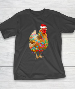 Chicken Christmas Light T Shirt Hen Love Farmer T-Shirt