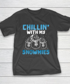 Chillin With My Snowmies Funny Christmas Snowman Crew Gift T-Shirt