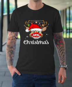 Christmas 2021 Mask Rudolph Reindeer Matching Family T-Shirt