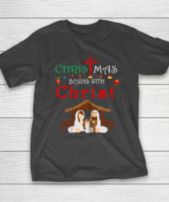 Christmas Begins With Christ T Shirt Christian Holiday T-Shirt Christmas Begins With Christ T Shirt Christian Holiday T-Shirt