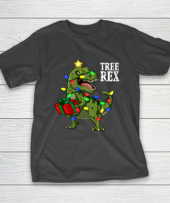 Christmas Dinosaur Tree Rex Boys Girls Kids Xmas Gift T-Shirt
