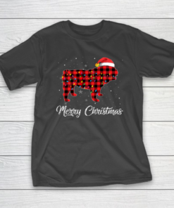 Christmas English Bulldog Red Plaid Dog Lover Pajama Gift T-Shirt