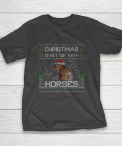 Christmas Is Better With Horse Snowmies Ugly Xmas T-Shirt