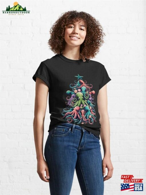 Christmas Octopus Tree Classic T-Shirt Sweatshirt Unisex