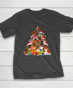 Christmas Pajama Boxer Tree Xmas Gifts Dog Dad Mom T-Shirt