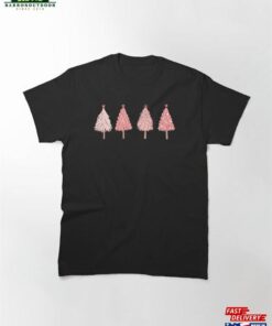 Christmas Pink Trees Cancer Awareness Support Classic T-Shirt Unisex
