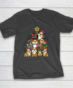 Christmas Tree English Bulldog Dog T-Shirt